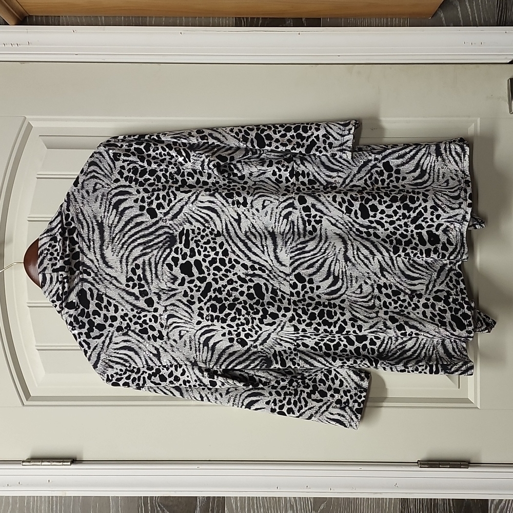 Jm Collection Sequin Sparkle Zebra Print Easy Car… - image 5